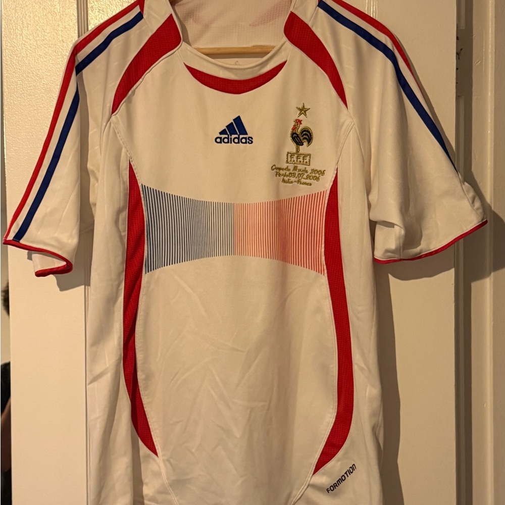 Adidas Kids White Jersey with Red and Blue Accents